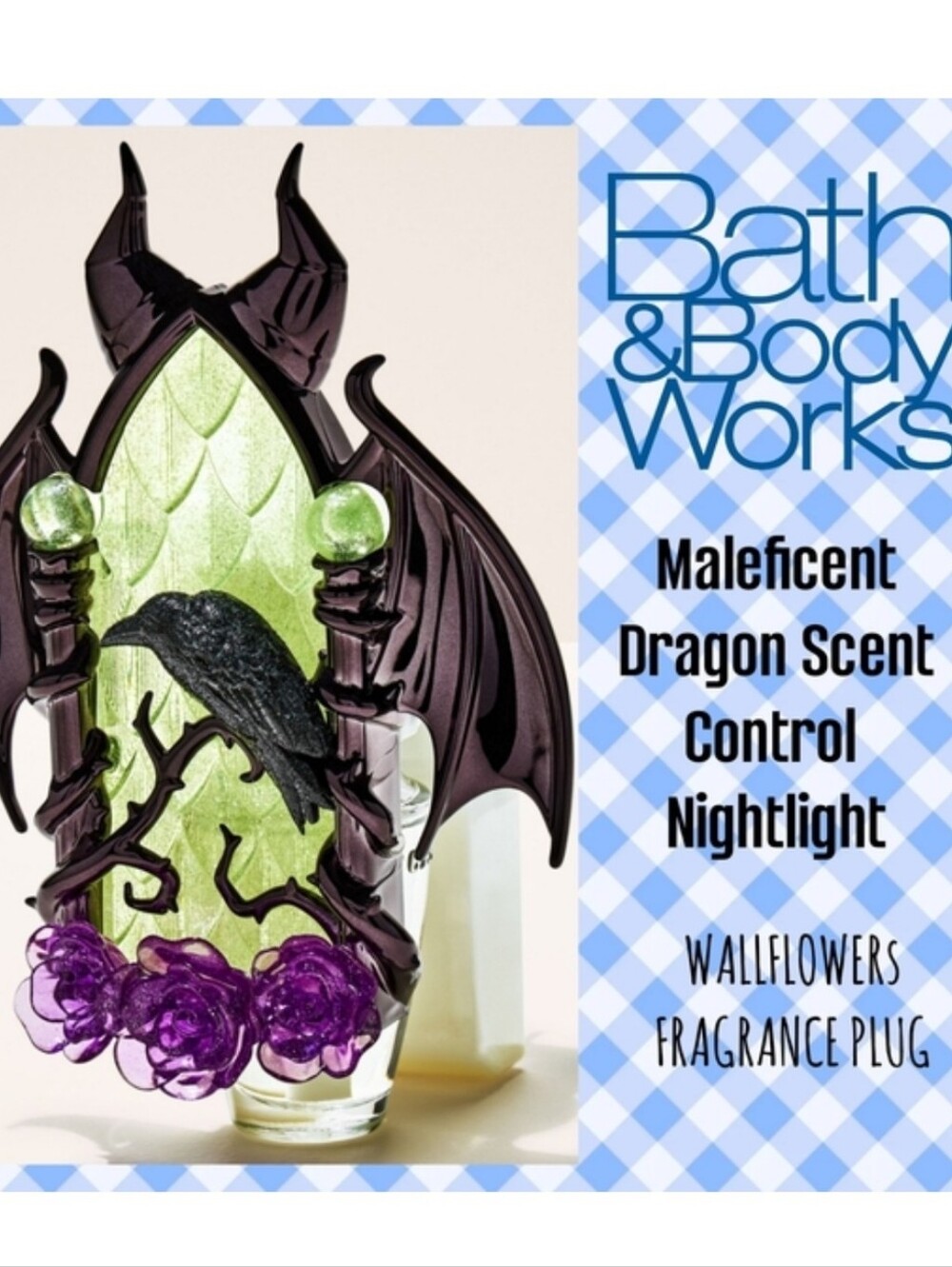 Maleficent Disney Bath & Body Works Raven scent plug in with Purple and Black